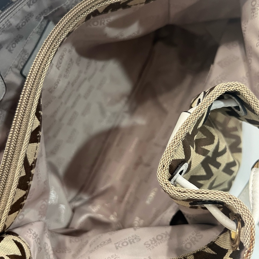 MICHAEL KORS Ludlow Shoulder Bag Signature Jacquard and Leather new with tags - Picture 8 of 16